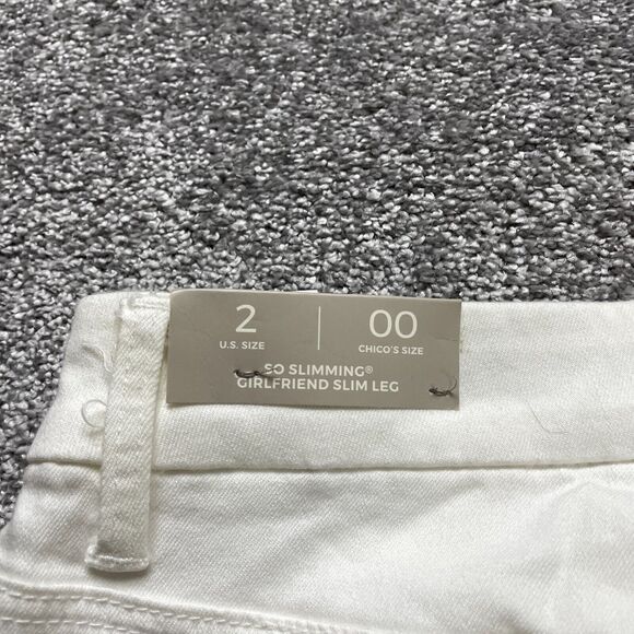 Chico's White Ankle Jeans with Fringe Hem - Picture 14 of 16